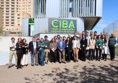 Foto de los socios del proyecto Procure4Health en la puerta del CIBA, reunión interna Twinning en Zaragoza del 11 de abril de 2024