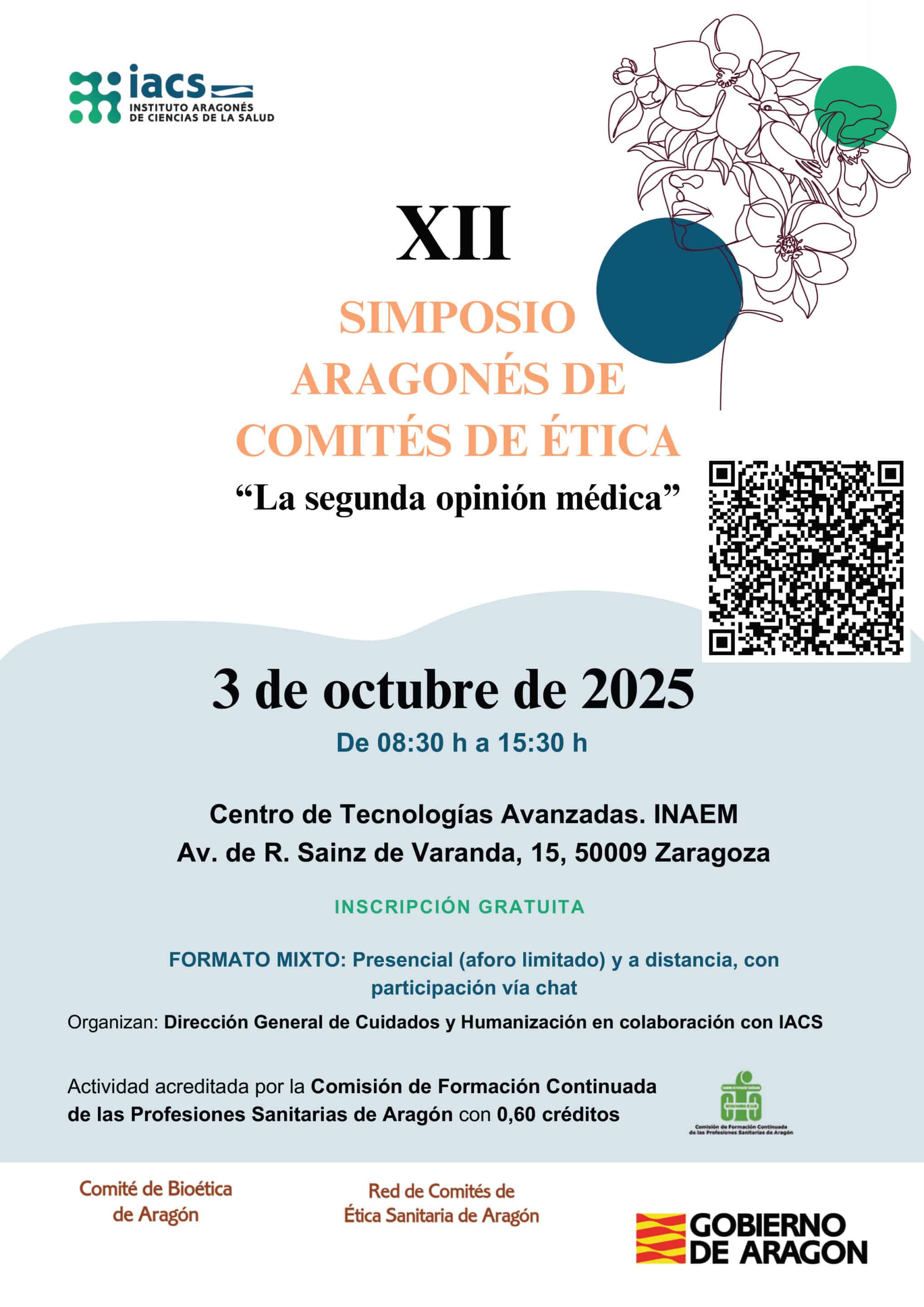 Cartel del XII Simposio Aragonés de Comités de ética, "La segunda opinión médica"