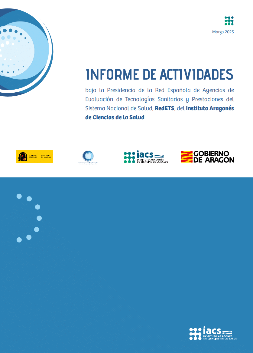 Portada IACS Informe actividades 2024 presidencia RedETS, acceder al documento en PDF