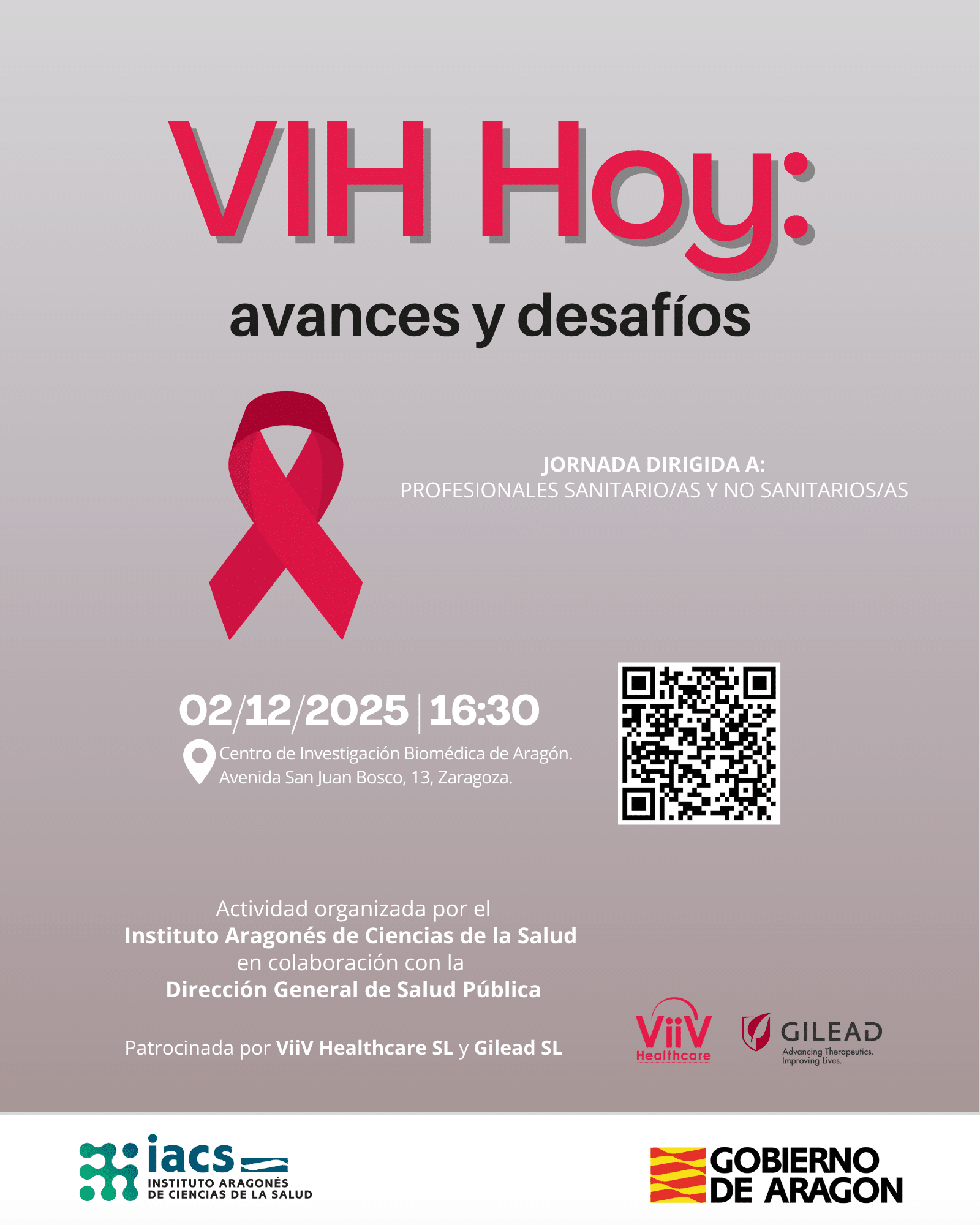 Cartel Jornada VIH Hoy: avance y desafíos, 2 de diciembre en el CIBA