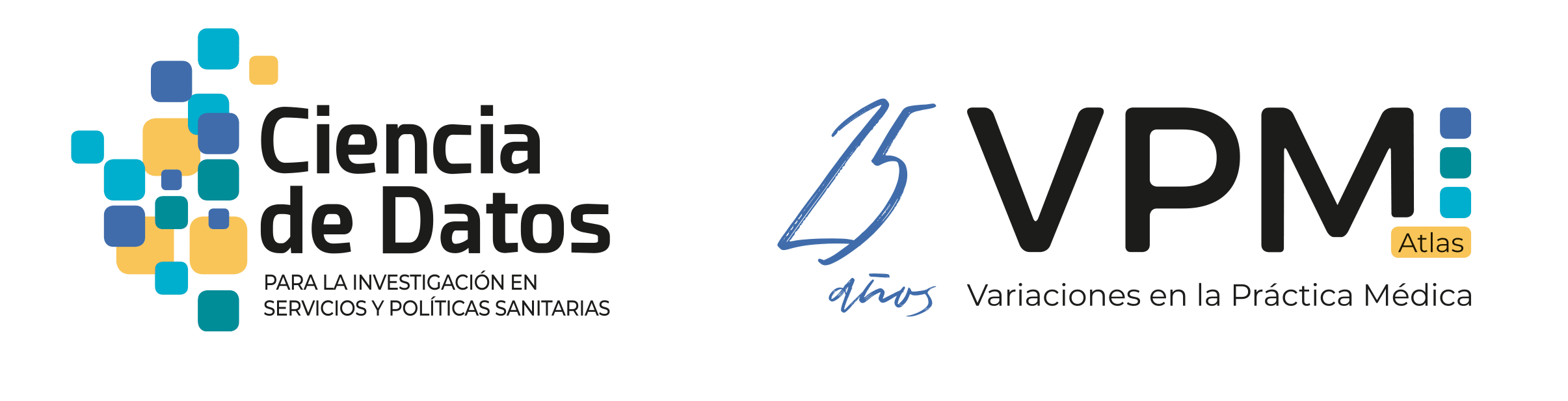 Logotipo 25 años grupo de Ciencia de datos y AtlasVPM