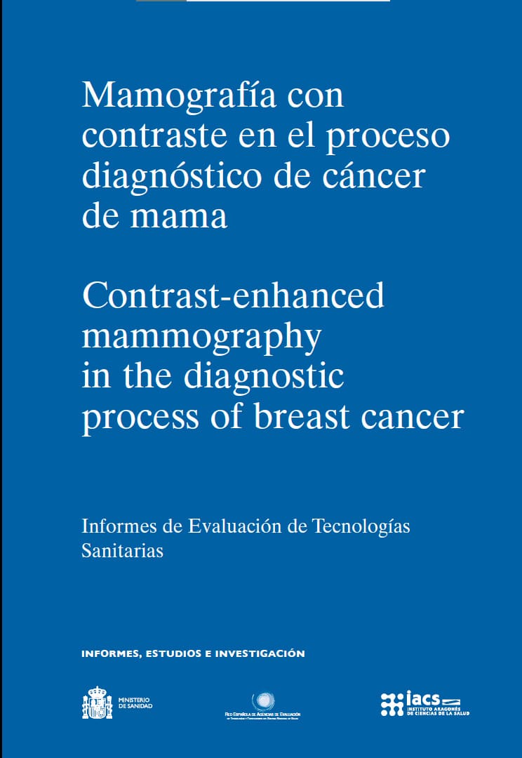 Portada del informe Mamografía con contraste en el proceso diagnóstico de cáncer de mama