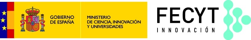 Logotipo de Ministerio de Ciencia, Innovación y Universidades con logotipo de FECYT Innovación, Fundación Española para la Ciencia y Tecnología