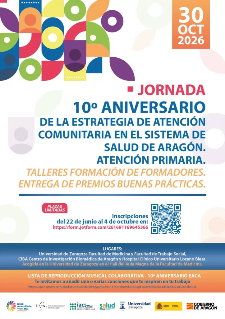 Cartel Jornada décimo aniversario Estrategia de atención comunitaria